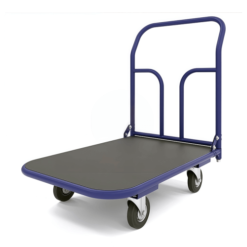Тележка платформенная с резиновым покрытием ТПР 7 (800x1400 мм, колеса черная резина 200 мм)
