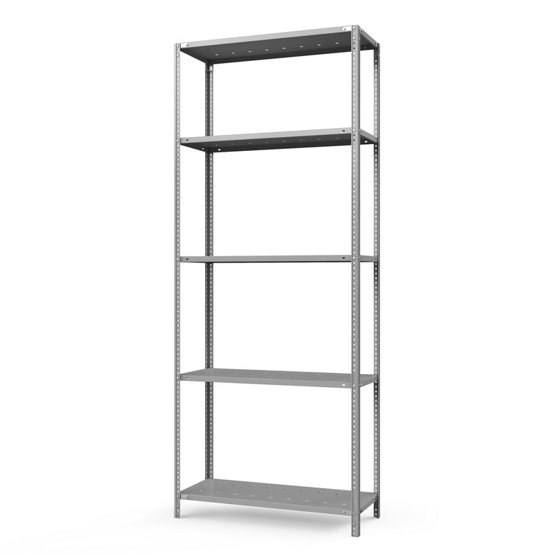 Стеллаж металлический ТС Лайт, 2500x1200x800 мм. Полки: 5 шт. металл перф. (ТС 25120851)