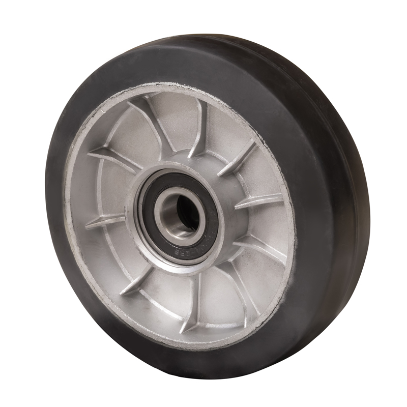 Колесо 160х50 алюминий / резина с подшипниками