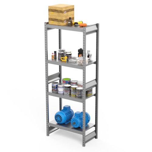 Металлический стеллаж СГ Ультра / СГУ (2000х1200х600 мм) 4 яруса, цинк (СГУ 2012064)