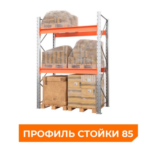 Стеллаж металлический паллетный 2500х1800х1100 мм (85.1.5). Ярусы: пол+2